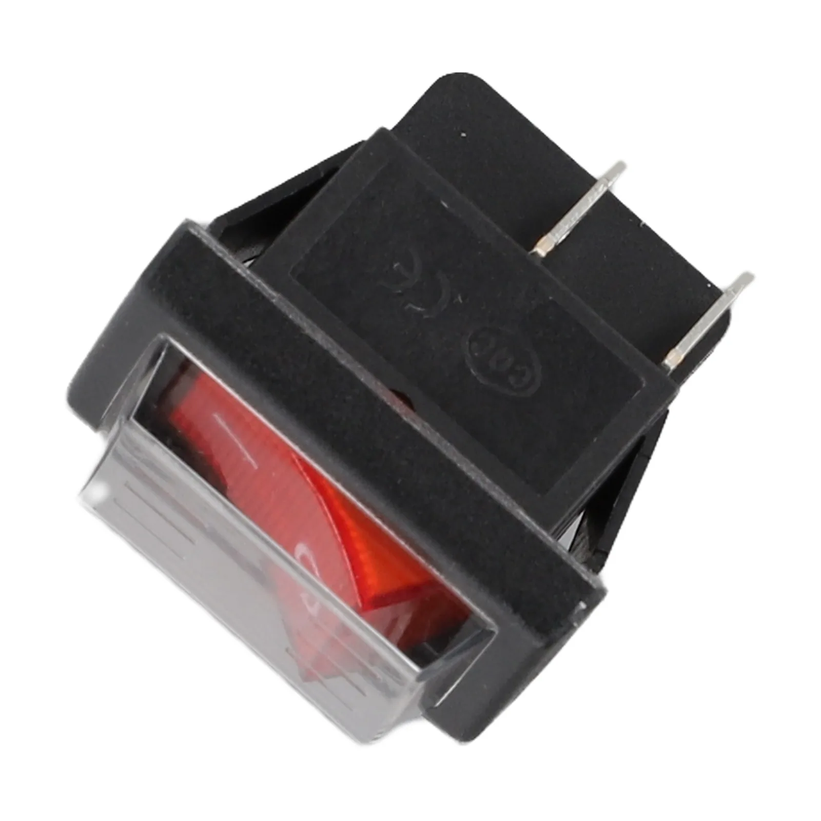 2 Pole 4 Pin Rocker Switch 16A 250V with Illuminated Button and Protective Cap for Industrial Control Panels and Machines