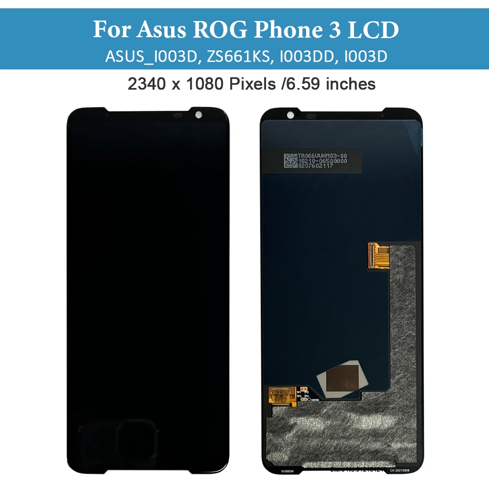 Imagem -02 - Amoled Original 6.59 Lcd para Asus Rog Zs661ks Display Lcd Tela Mais Painel de Toque Digitador para Telefone Rog Strix Asus_i003dd