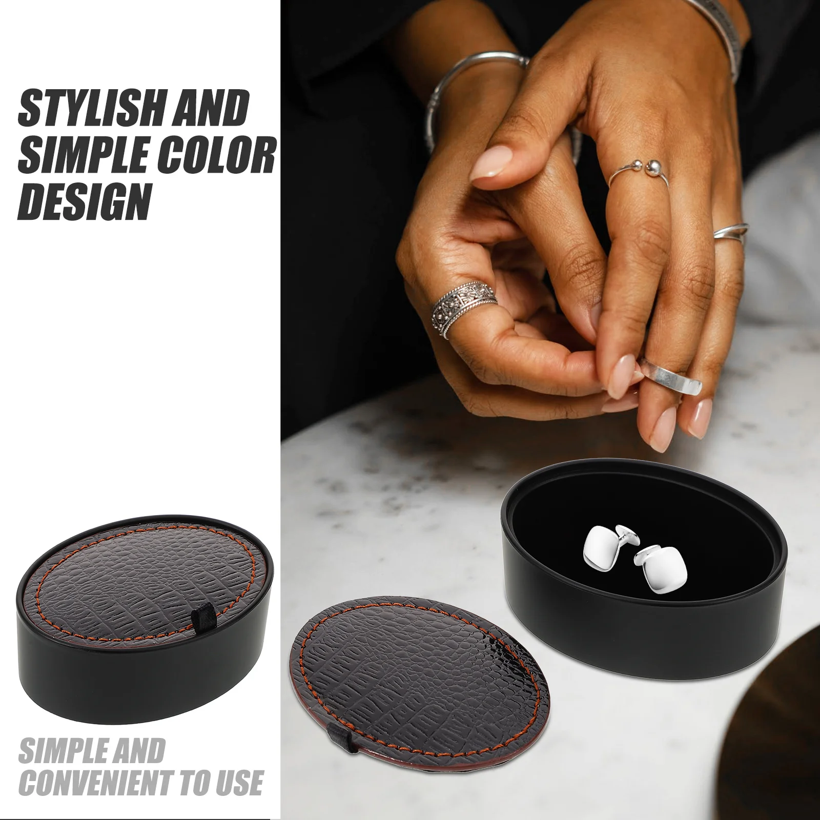 

Cufflinks Box Pu Cufflinks Display Case Portable Jewelry Storage Gift Box Small Packaging Organizer For Men Women Travel