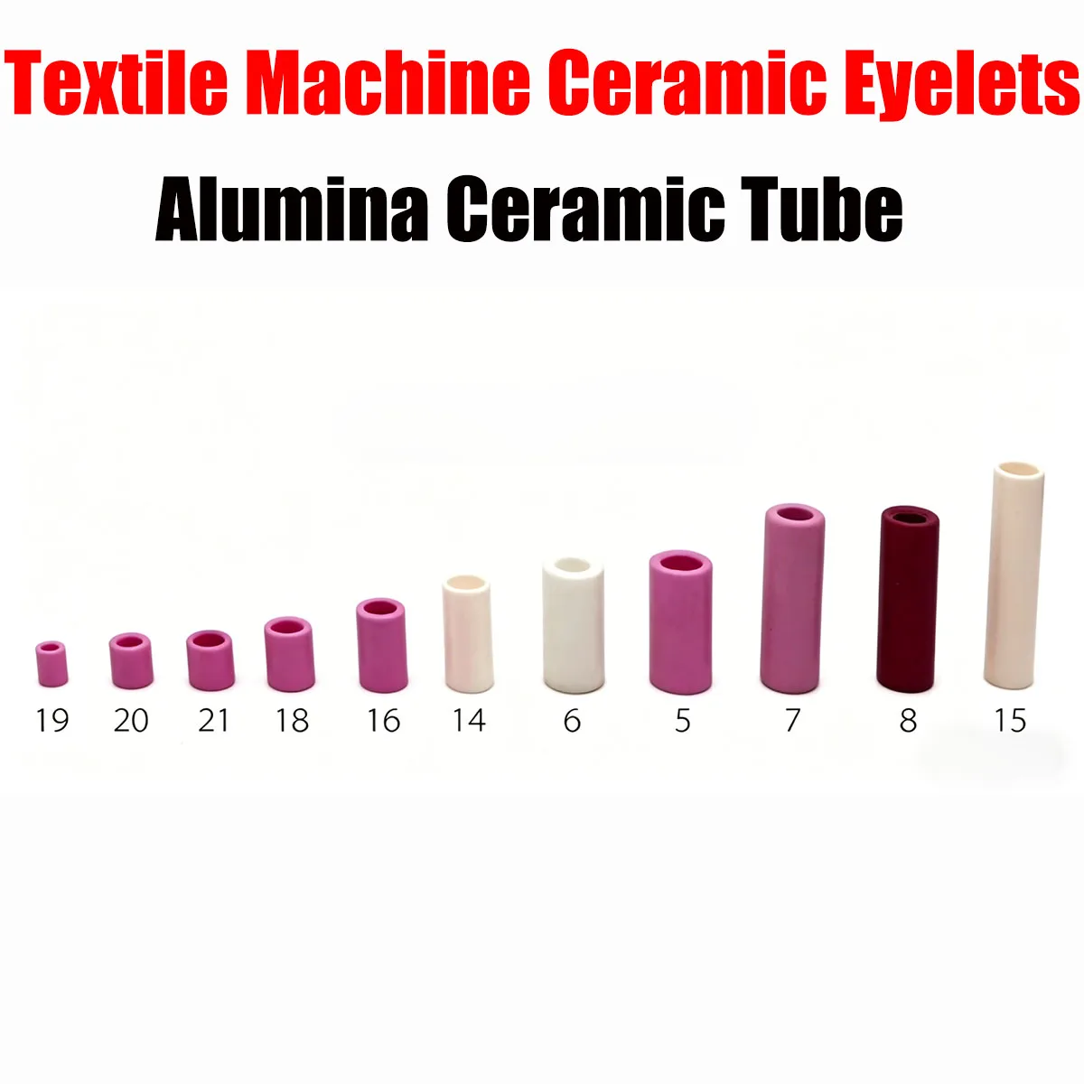 100pcs Textile Machine Ceramic Eyelets Alumina Ceramic Tube Thread Guides Wear-Resistant Yarn Guides for Spinning Machines