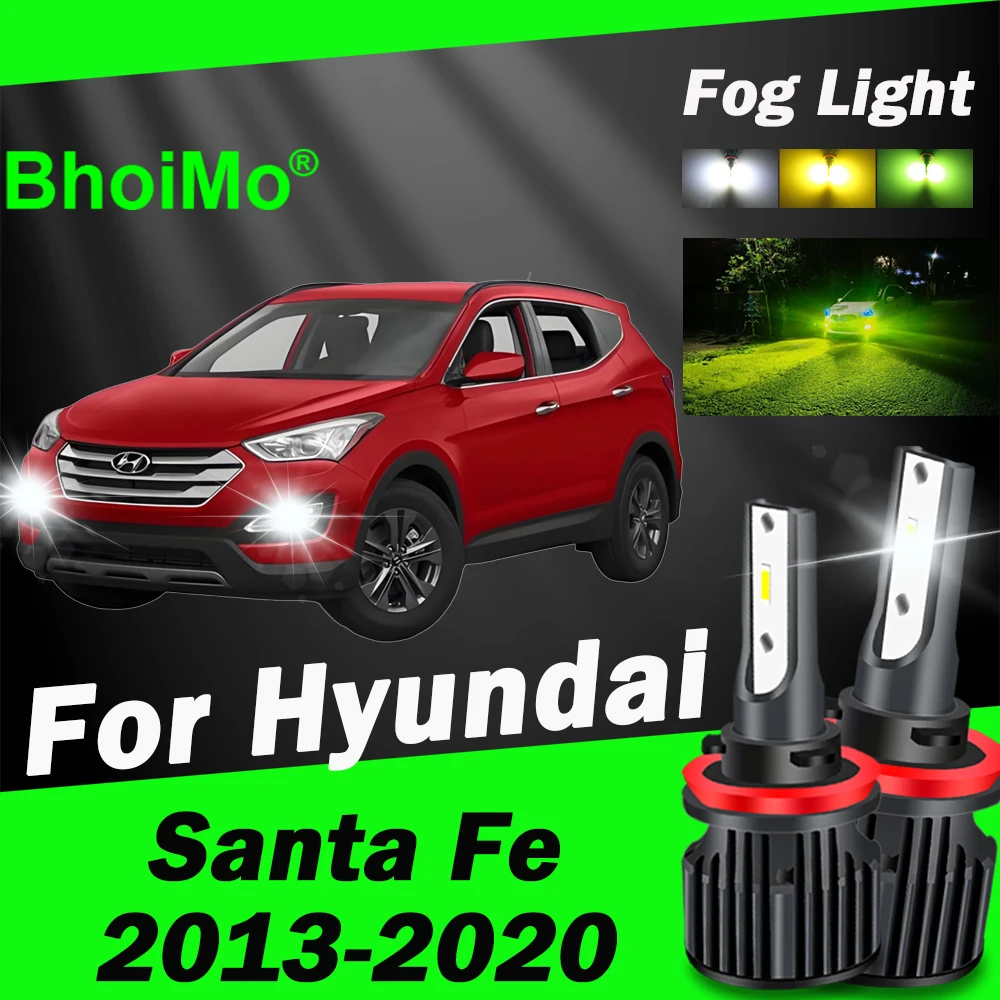 

BhoiMo For Hyundai Santa Fe 2013 - 2020 Front Fog Light Bulb 2014 2015 2016 2017 2018 2019 Led Lamps