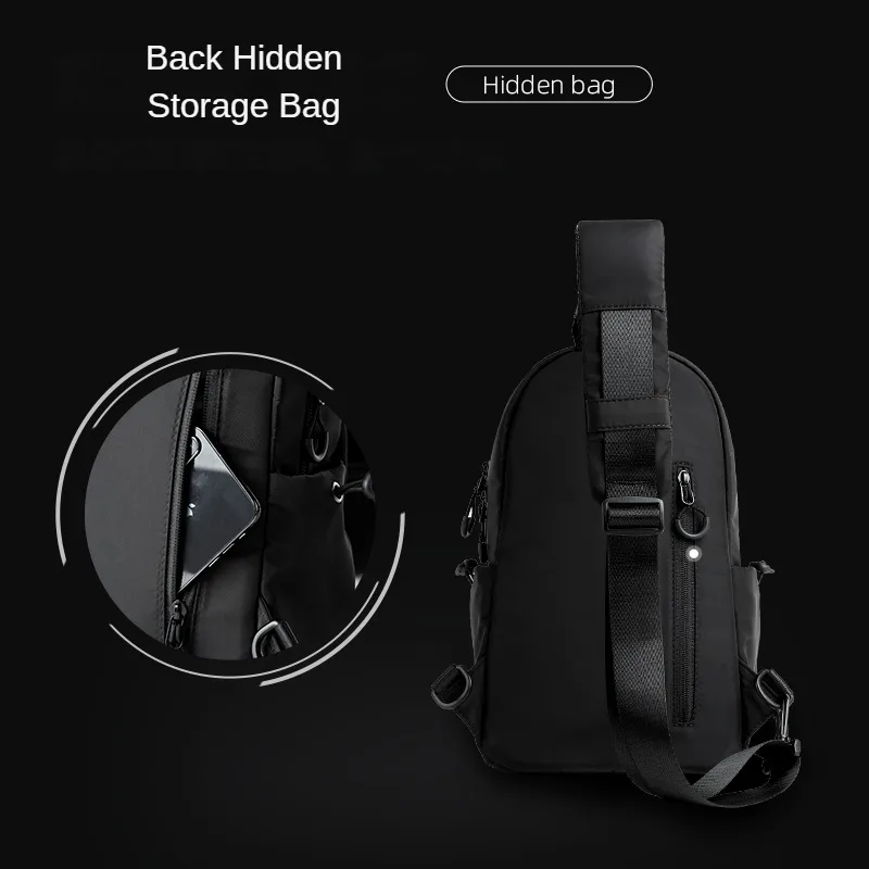 Men\'s Messenger Bag Shoulder Oxford Cloth Chest Bags Crossbody Casual Crossbody Bags Man Waterproof Chest Bag Anti Theft Mochila