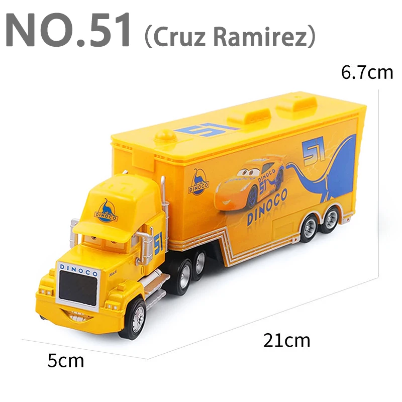 Pixar Cars Greg Candyman's Hauler Modellauto Anime-Figur Mack Container Trucks Semi-Hauler Dinoco Racing Spielzeug Kindergeschenke – Detail 30