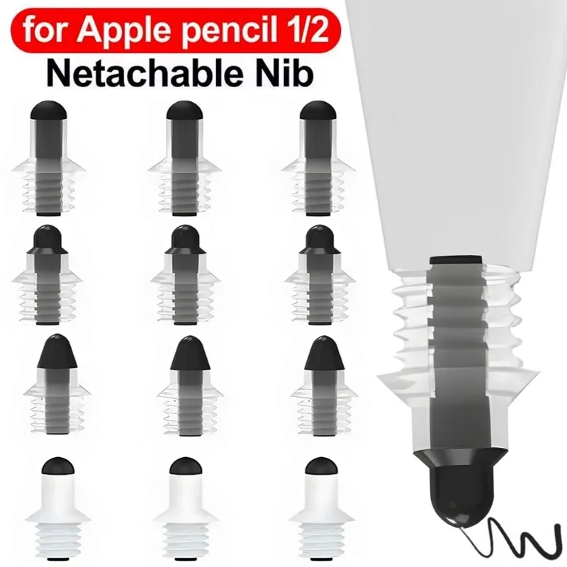 

Pencil Tips For Apple Pencil 1/2 Gen Replacement Crystal Detachable Nibs For iPad Pencil 1/2 Pro Anti-wear Stylus Pen Fine Nib