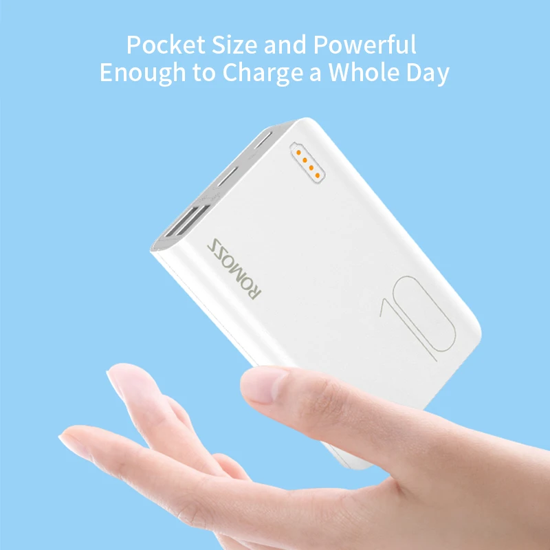 ROMOSS Sense4mini Power Bank 10000mAh Powerbank Portable External Battery Charger Mobile Phone For iPhone 13 For Xiaomi Huawei 5