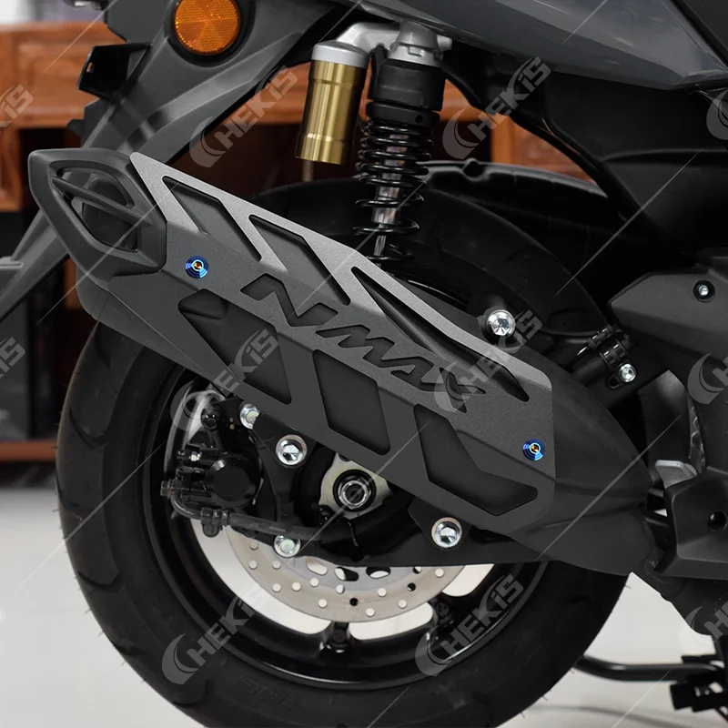 Chekis nadaje się do motocykli Yamaha 2020-2024 Nmax125/155/160 Nmax Turbo Neo Akcesoria do modyfikacji Osłona rury wydechowej Osłona rury wydechowej Metalowa osłona zewnętrzna ochronna — zdjęcie 3