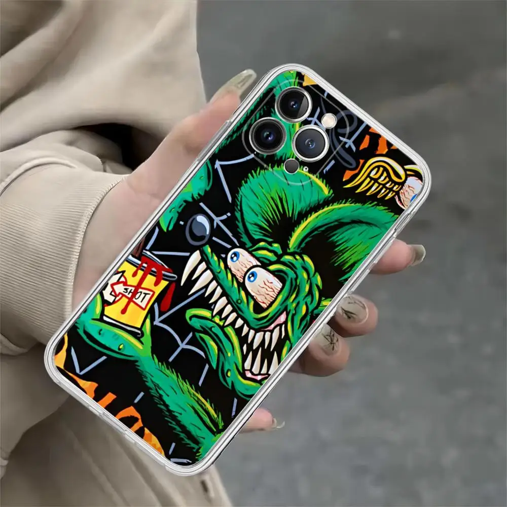 Funny Rat Fink Printed Phone Case For iPhone 15 14 11 12 13 Mini Pro XS Max Cover 6 7 8 Plus X XR SE 2020 Funda Shell