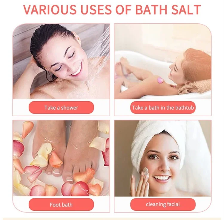 1box Body Scrubs Women Body Dead Skin Remover Bath Salt Foot Spa Pedicure Bath Salt Rose Bath Salts Body Salt Exfoliating Scrub