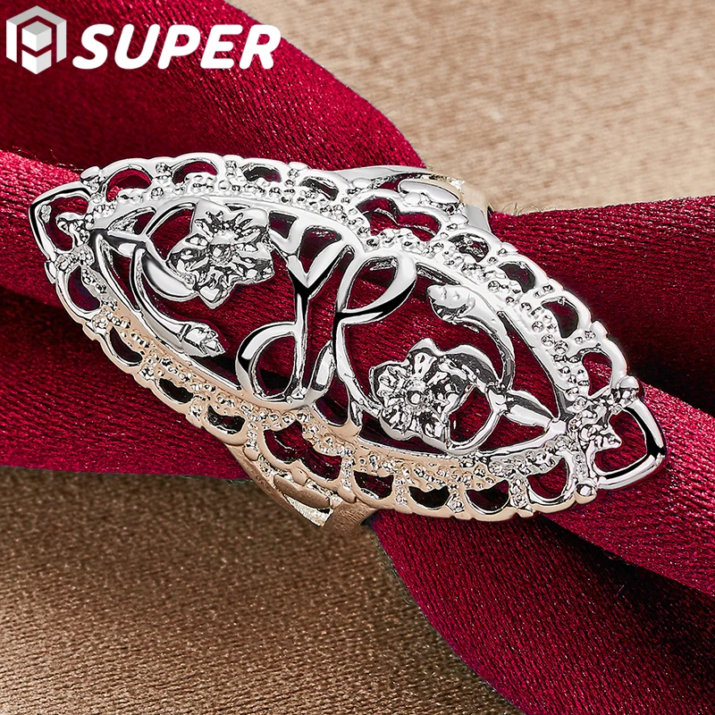 

925 Sterling Silver Hollow Carved Ring For Woman Man Fashion Wedding Engagement Party Gift Charm Jewelry
