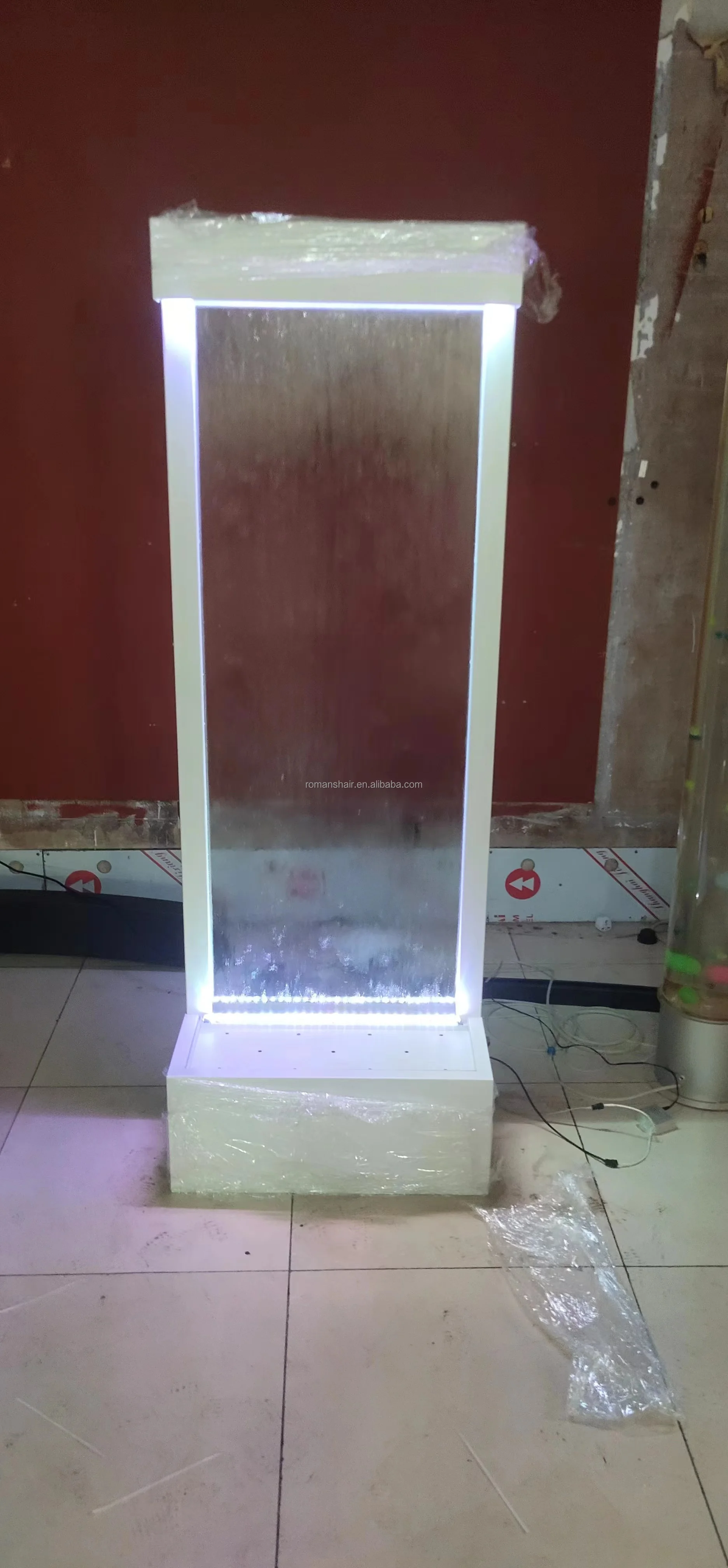 Customization.Led Light up Custom Large-scale Acrylic Water Bubble Wall Screen Acrylic Water Curtain Fountain Showcases for Part