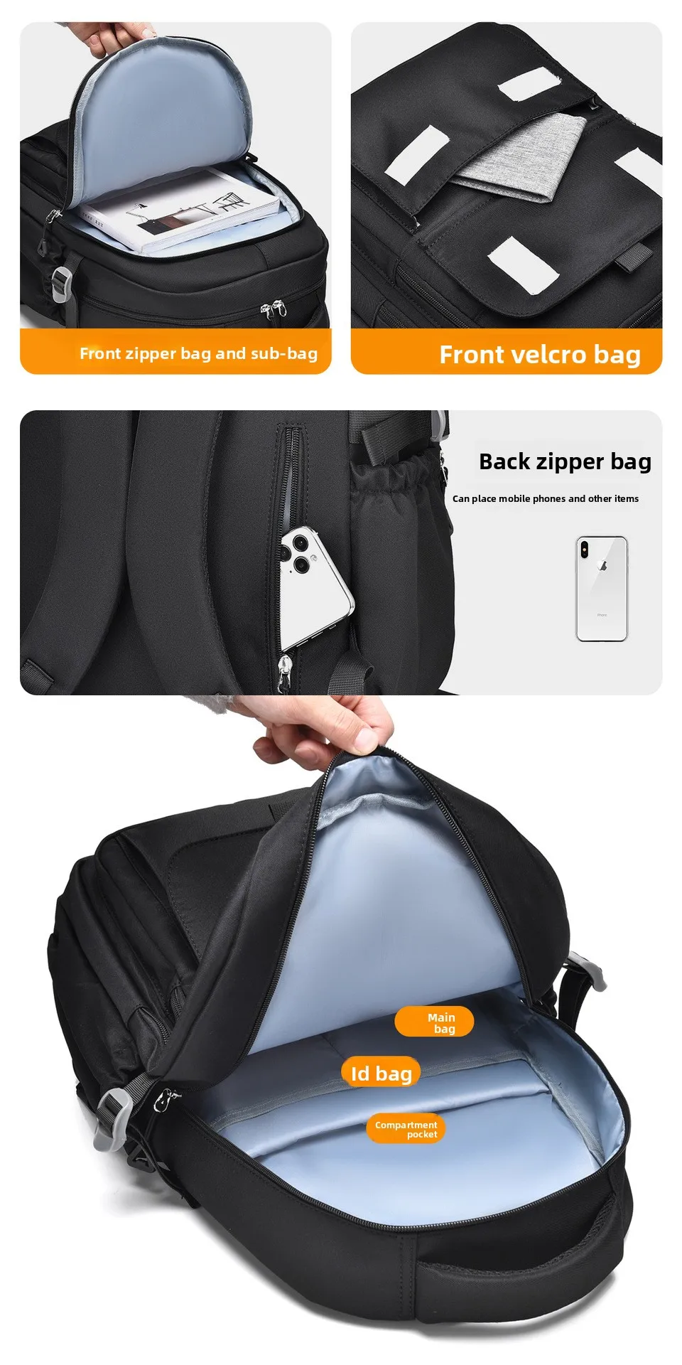 New Versatile Backpack, Solid Color Large-capacity Men's and Women's Backpacks, Casual Student Simple Schoolbags, Gift Bags