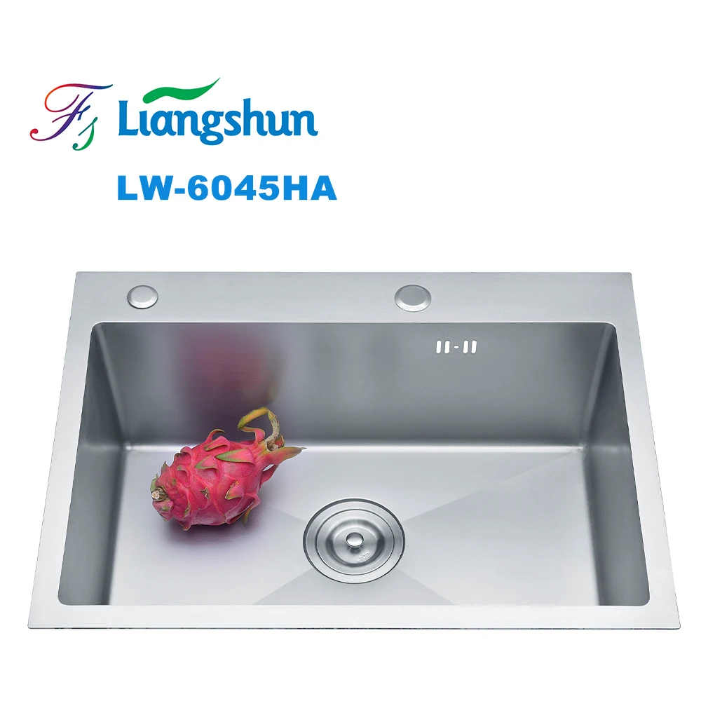 

LW-6045S Hot Sale 24x18 Inches Handmade Kitchen Sink 304 Stainless Steel Single Bowl Sink