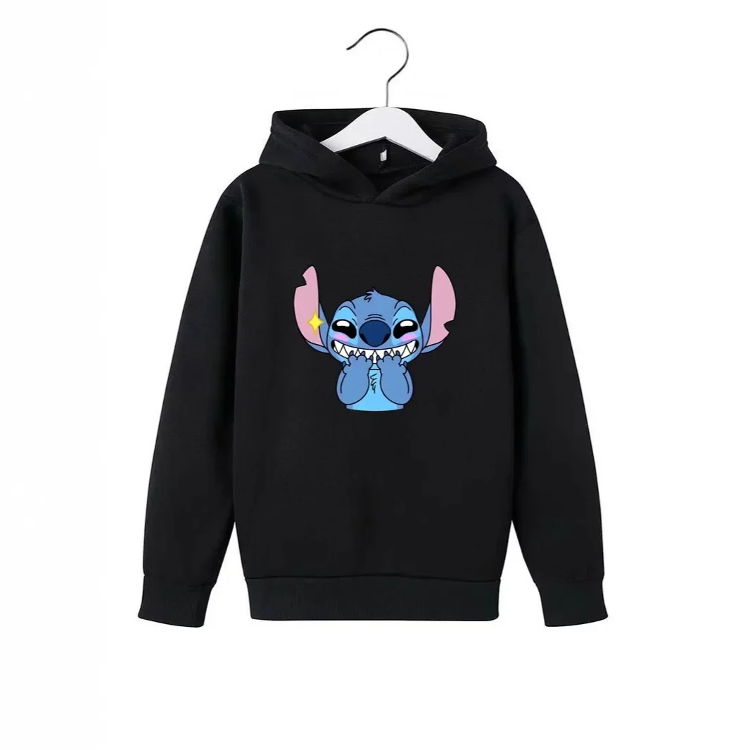 

Модные толстовки с героями мультфильмов Disney Stitch для детей, зимний комфорт и мягкость для мальчиков и девочек, спортивная одежда