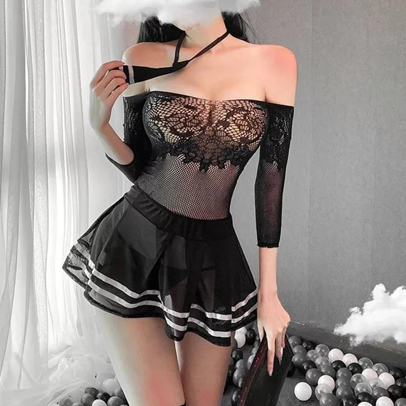 Sexy Lingerie Fishnet Bodystocking Women Open Crotch Sex Underwear Erotic Dress Bodysuit Exotic Babydolls Dresses