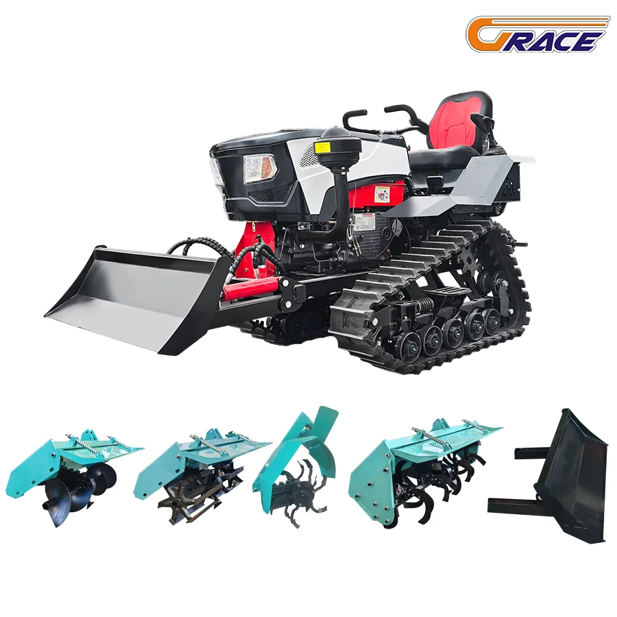 سعر الخصم 35hp 50hp 80hp سيارة زاحفة ديزل مع دلو أمامي وحراثة دوارة خلفية #2