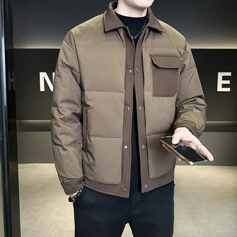 

Men's Lightweight ort down Jaet Collared Winter Coat Slim Fit Faionable Polypropylene Fabric Du down Filling Jaet