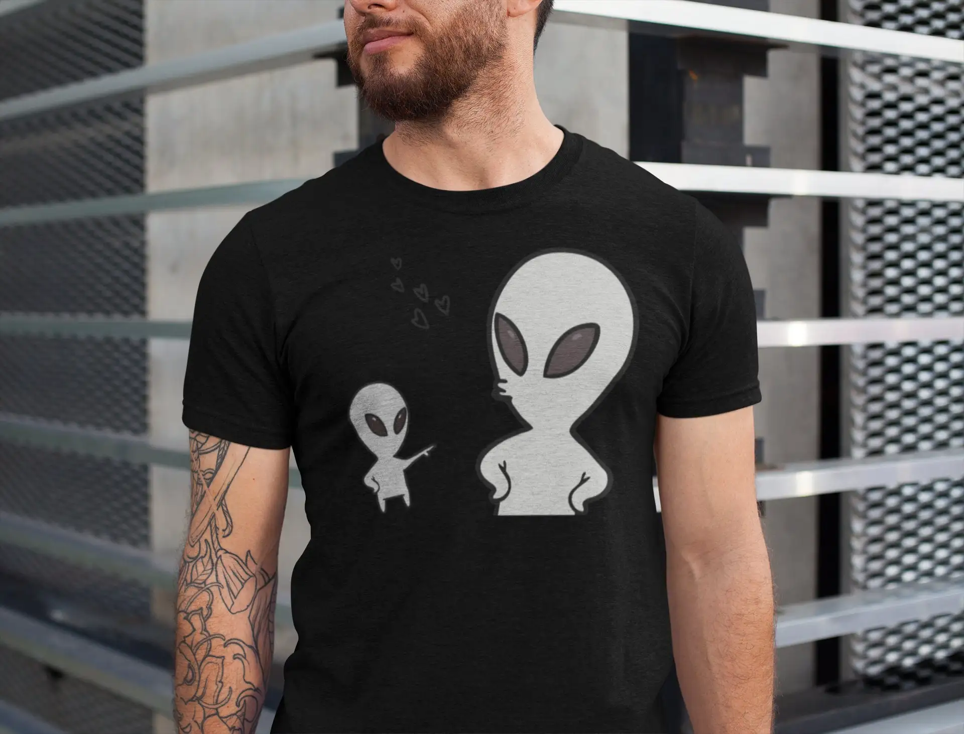 Alien T Shirt space friend gift for lover galaxy universe fans