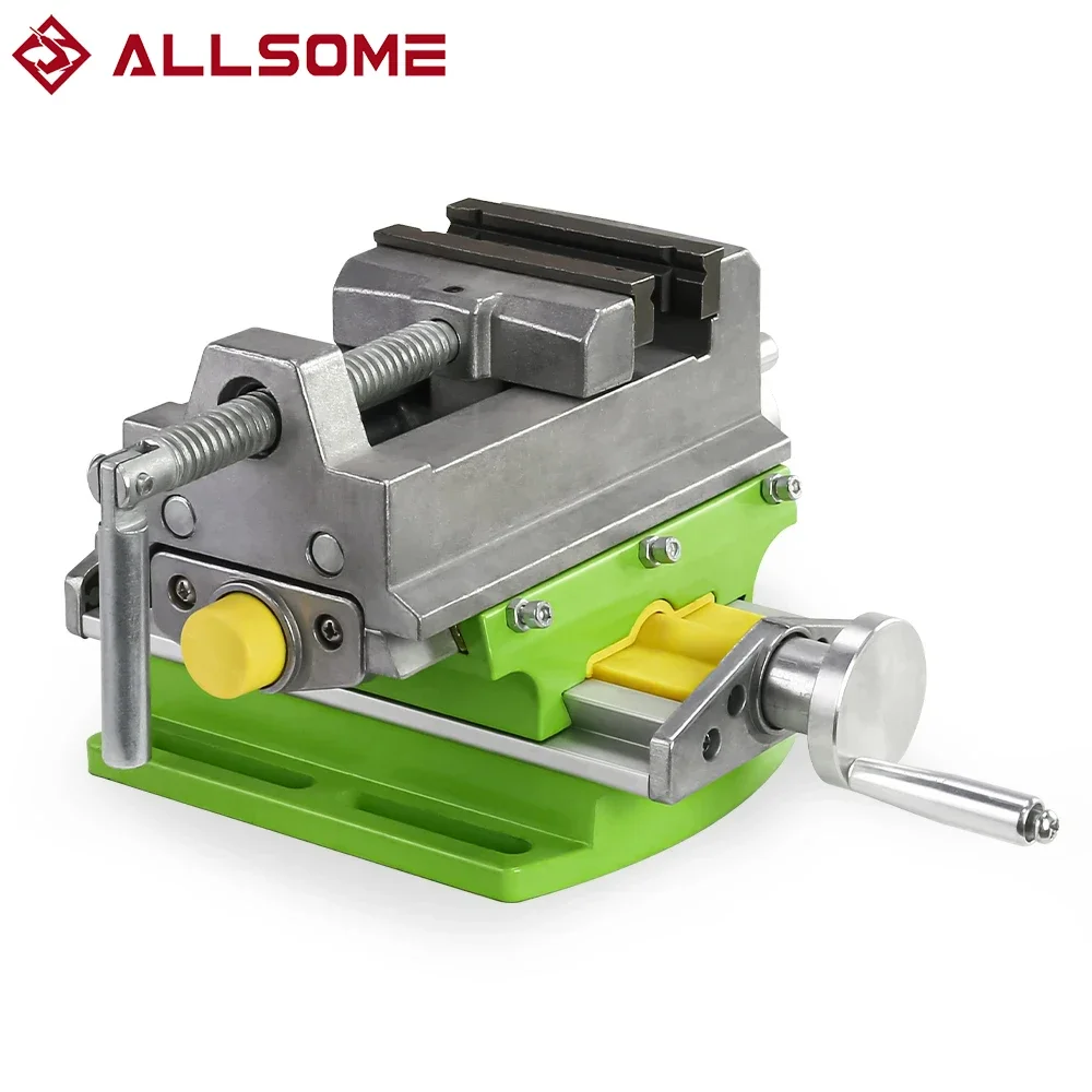 Allsome BG-6368 3-inch Cross-Sliding Vise with Compound Slide for Mill and Drill Press,Cross Slide Drill Press Vise