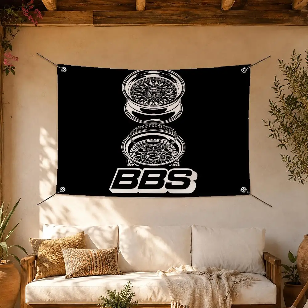 Pro Brand BBS Flags Room Home Decor Wall‑Hanging Art Banner, Outdoor for Bedroom Party Background Decoration