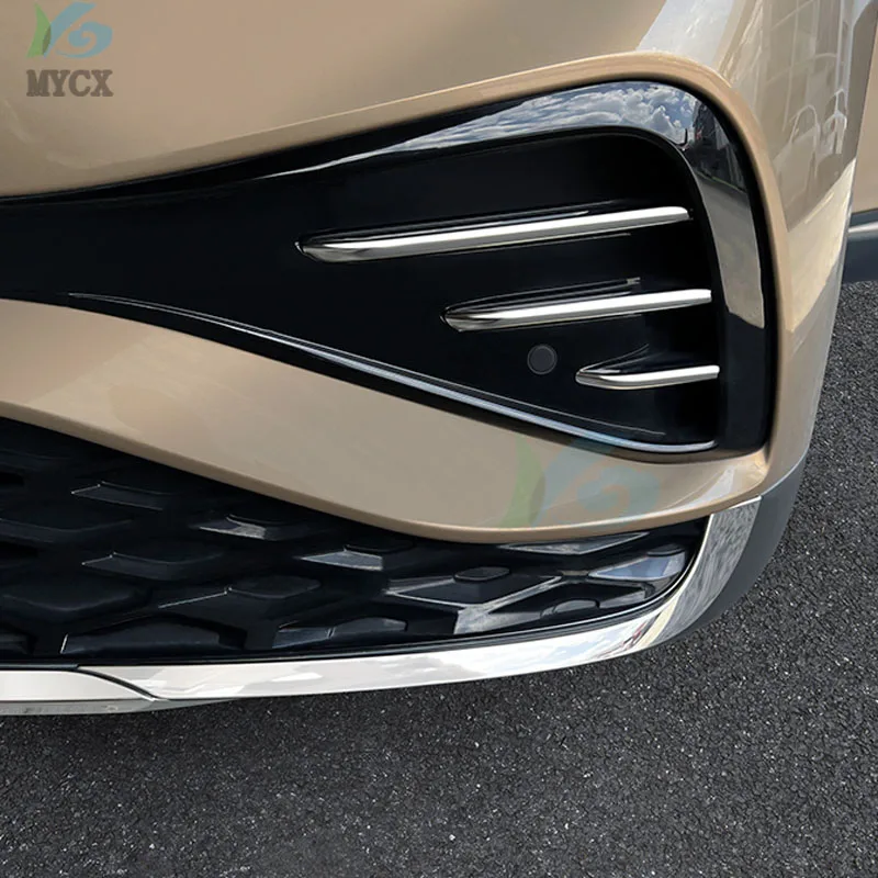 ل Volkswagen VW ID.4X ID.4 CROZZ 2021 + اكسسوارات السيارات الجبهة الضباب ضوء الحاجب غطاء إطاري الكسوة ABS كروم قطاع الخارجي #5