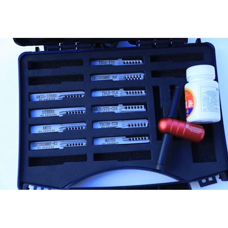 Haoshi Tin Foil Tools Tinfoil Euro European 10 IN 1 SECUREMME-K1 K22 TESA-T70 AMIG TECON-TC8 Y ale-Yale6 DIERRE  Locksmith Tools