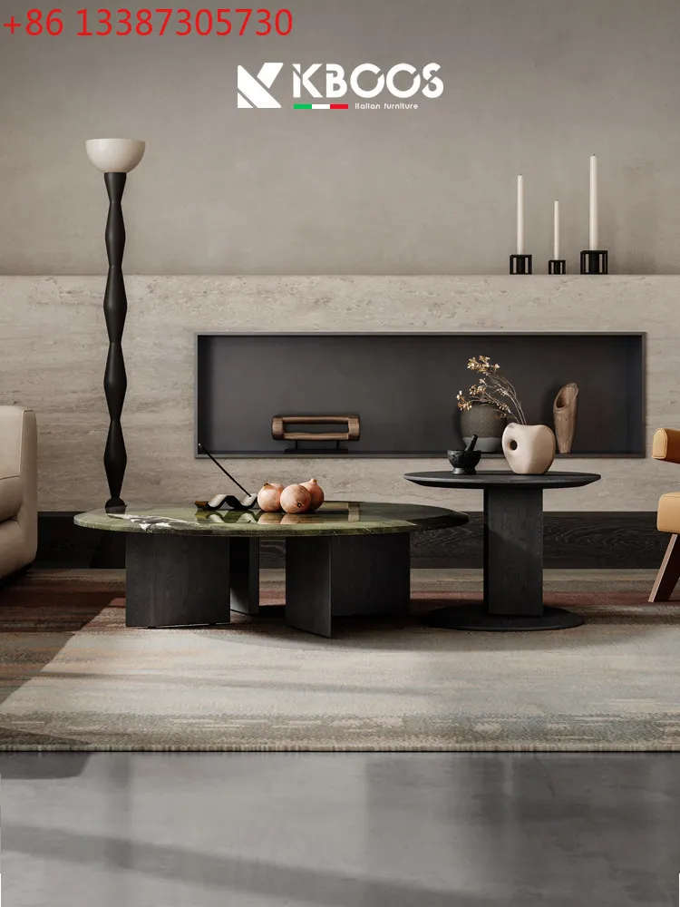 

Итальянский минималистичный мраморный журнальный столик для гостиной, домашний, цвета авокадо, высококачественный круглый журнальный столик