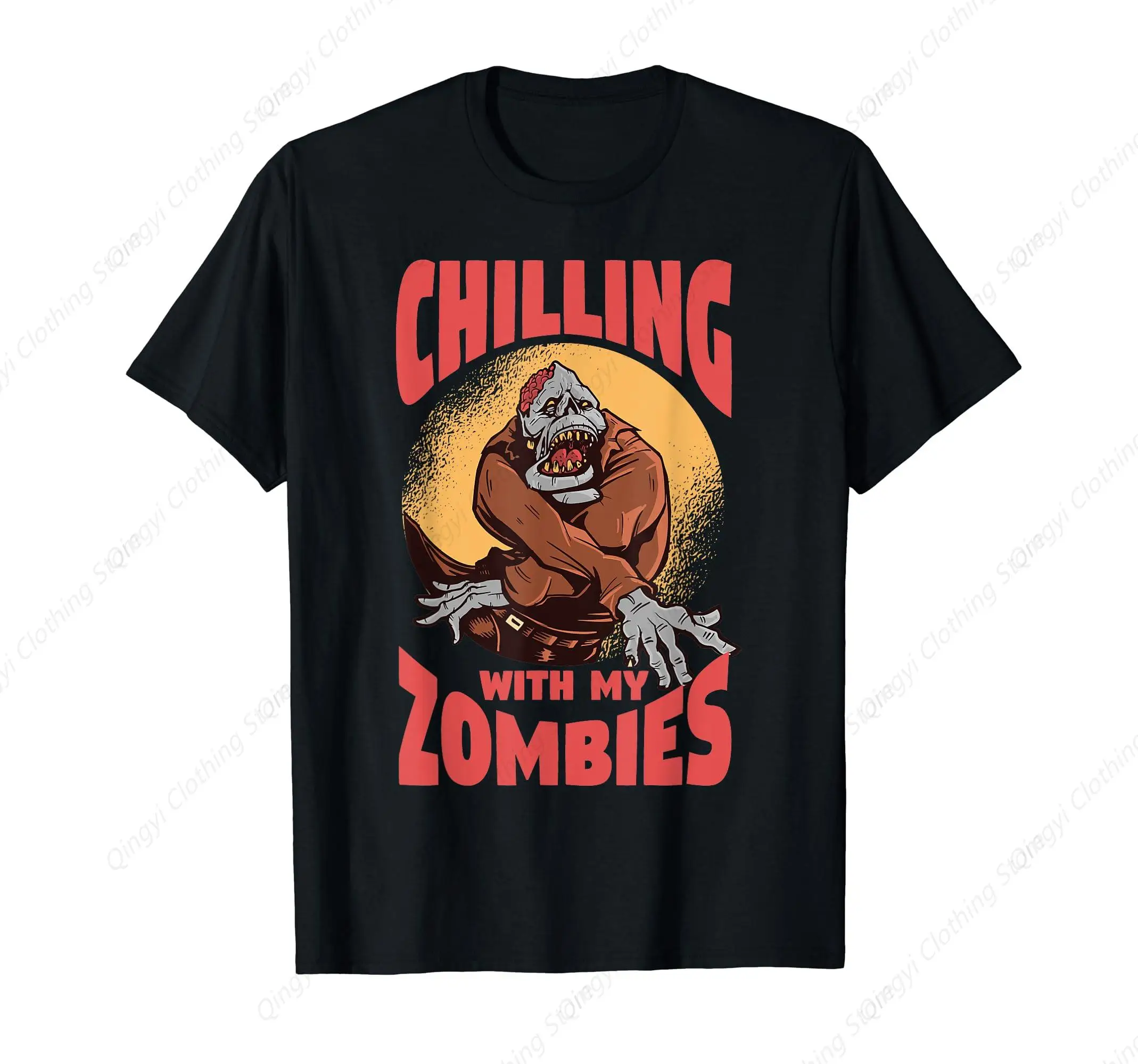 

Chillin With My Zombies Funny Halloween Zombie T-Shirt