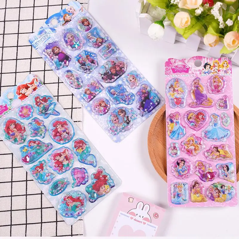 

1/6pcs Kawaii Frozen 3d Shake Sticker Cute Diy Mobile Case Decorative Sticker Student Stationery Handbook Stickers Handbook