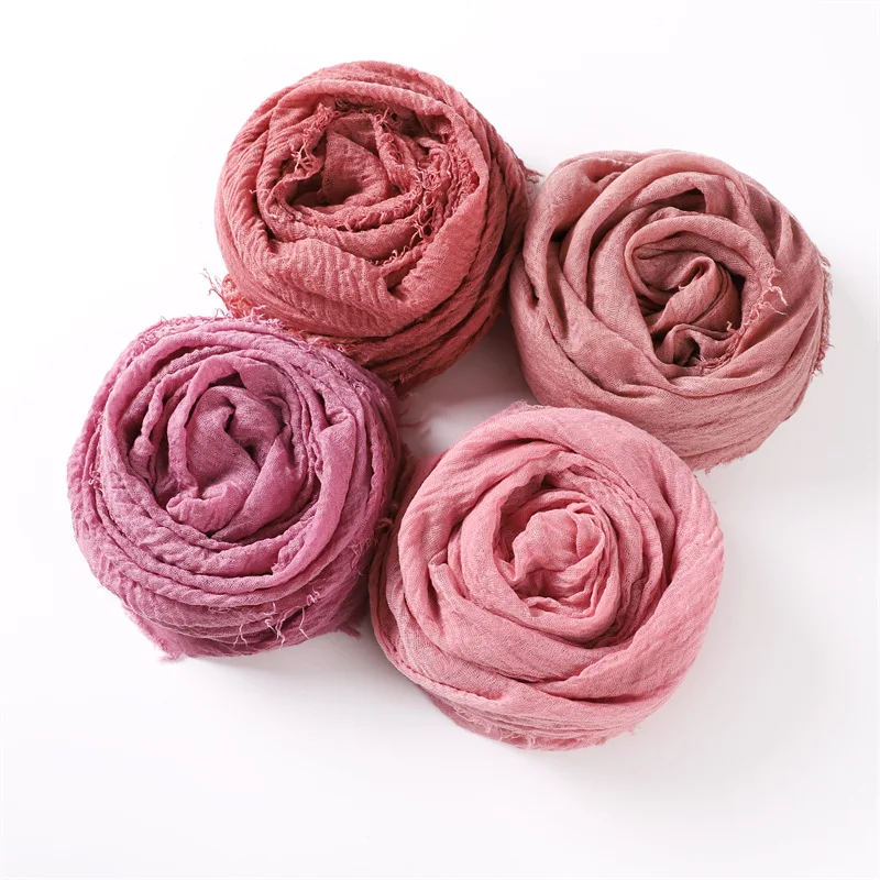 Women New Cotton Linen Scarf For Girls Students Autumn Winter Solid Color Scarves Retro Soft Foulard Viscose Female Wrap Shawls