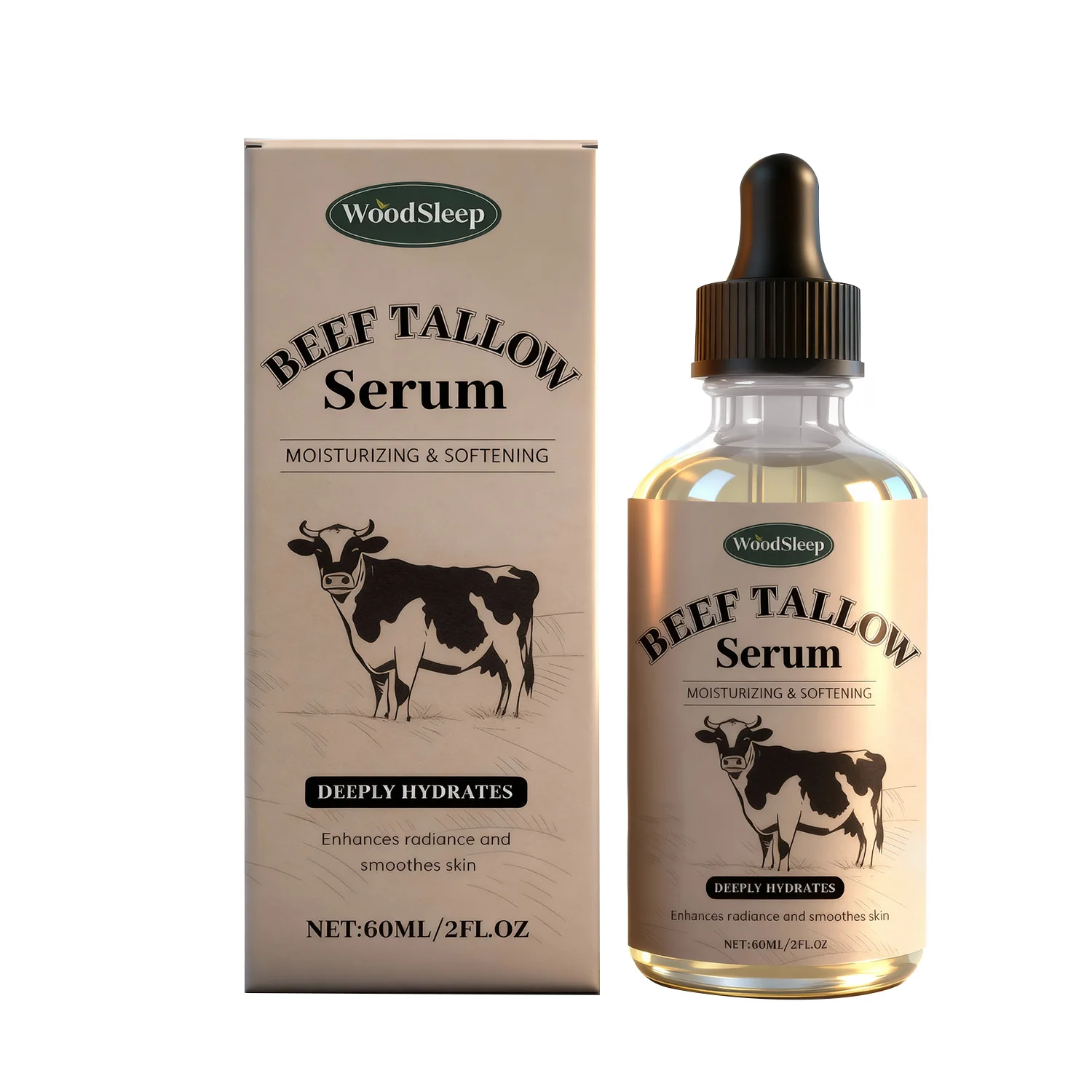 Beef Tallow Serum Moisturizing Repair Brighten Hydrating Face Anti Aging Dark Spot Barrier Essence Remover Shrink Pore Whitening