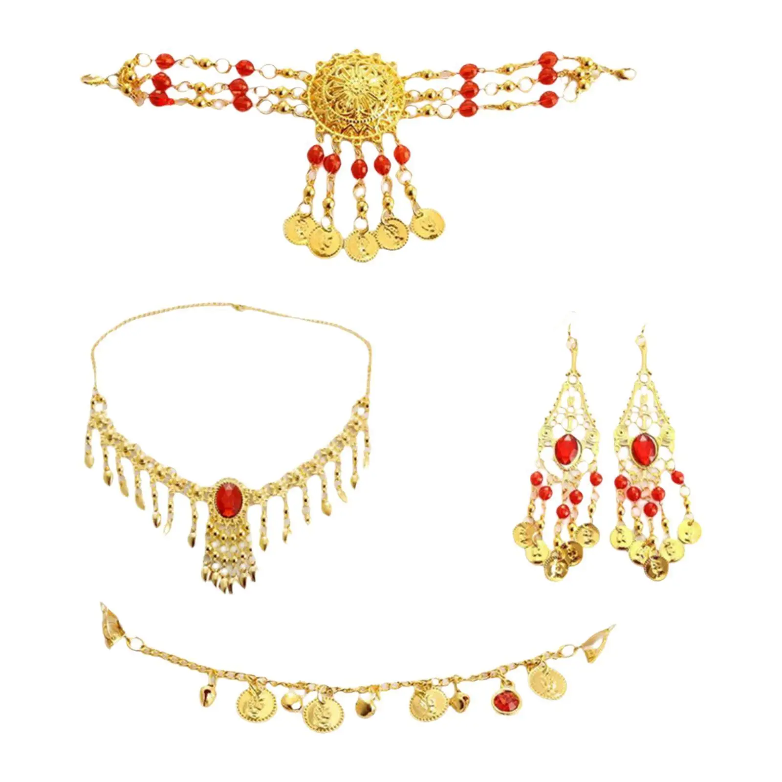 

Комплект украшений для танца живота, цепочка для волос с кисточками, необычные вечерние антикварные подарки, ожерелье, серьги для выступлений, свадьба, косплей, вечеринка