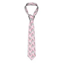 Mens Tie Classic Skinny Christmas Unicorn In Claus Hat On Pink Neckties Narrow Collar Slim Casual Tie Accessories Gift