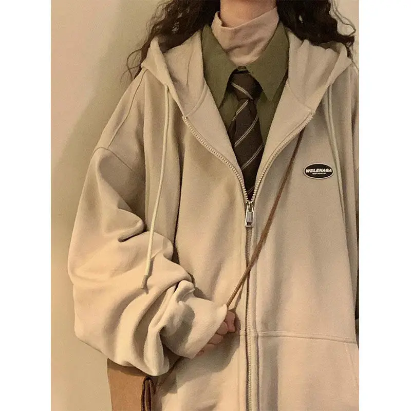 CGC 2024 New Autumn Winter Hooded Zip-Up Women Casual Long Sleeve Hooded Sweatshirts Korean Fashion Oversized Hoodie Clothing