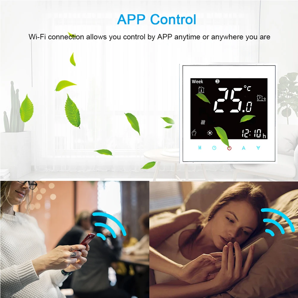 Qiumi WiFi thermostat temperature controller for water / floor heating electric water / Gas boiler works with Alexa Google home