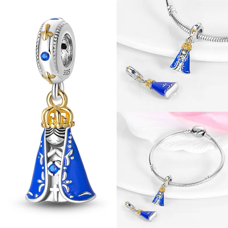 

Original 925 Sterling Silver Virgin Mary Pendant Charms Beads Fit DIY Bracelet Necklace Engagement Birthday Jewelry Gift