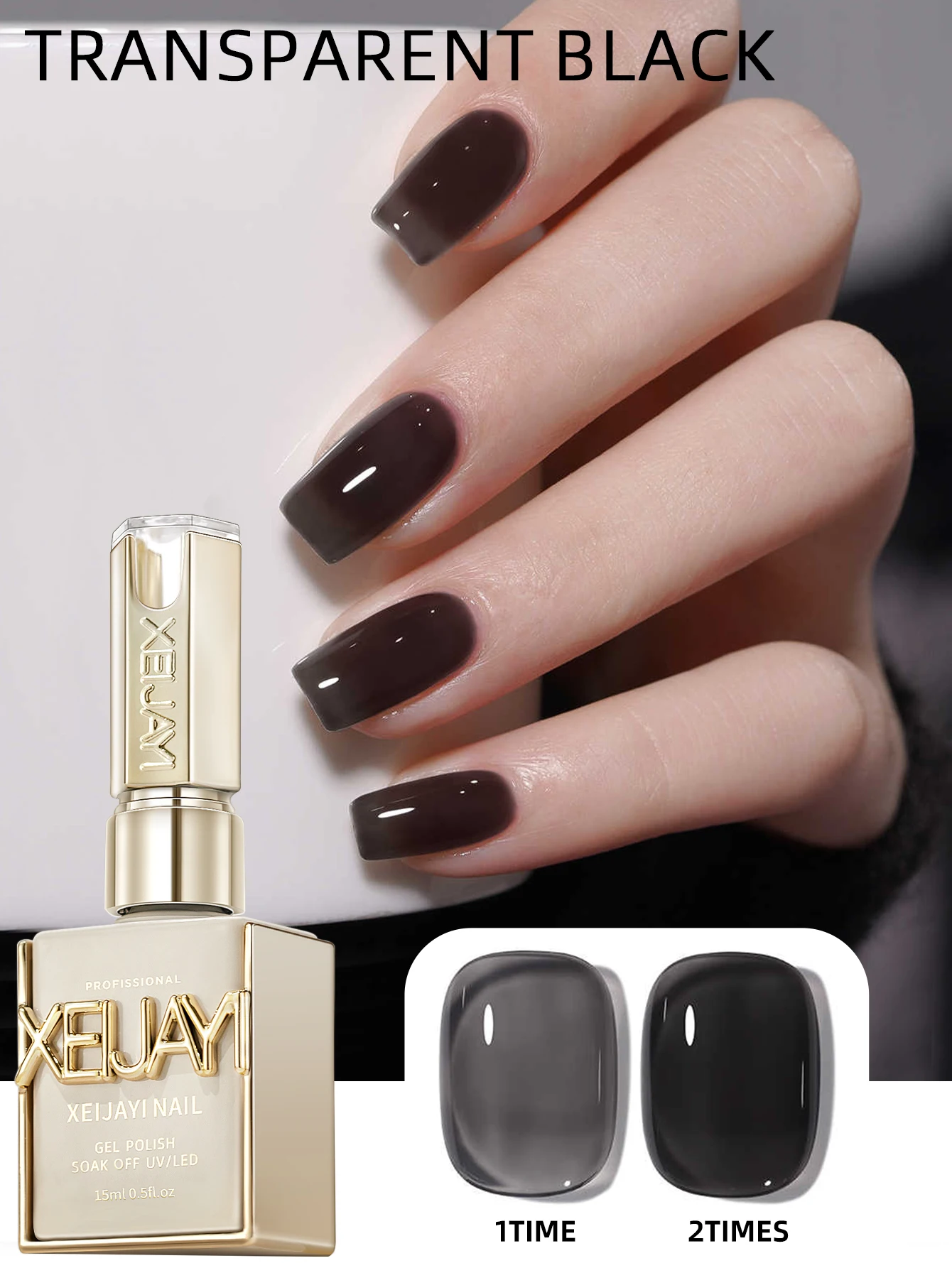 15 ml Schwarz-Weiß-Gel-Nagellack-Starter, rein, losweken, kein Abwischen, Nagel-Gel-Nagellack, geeignet für alle Jahreszeiten, 4 Farben zur Auswahl