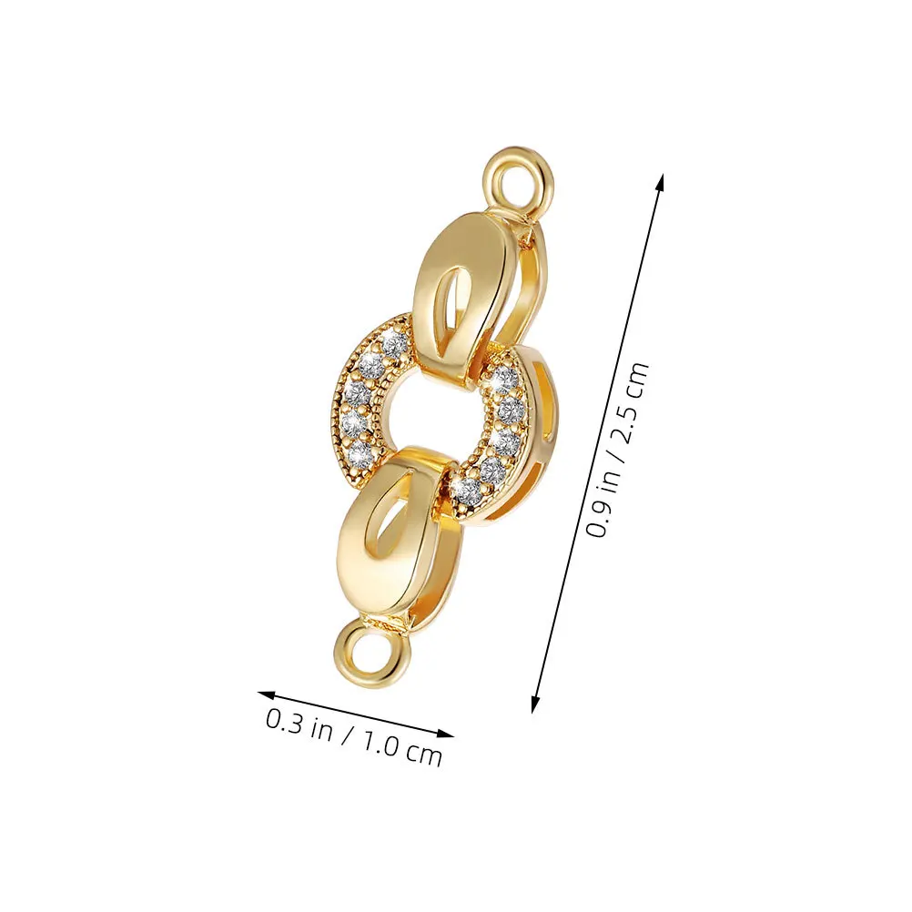 5 pcs Necklace End Connectors For Diy Jewelry Making Durable Copper Zircon Closure Bracelet Clasp Extender Connector Clasp