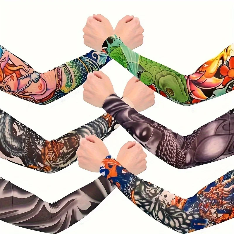 Riding Tattoo Sleeves, Sports and Entertainment Riding Equipment Summer Sun Sleeves Seamless Breathable Color Random