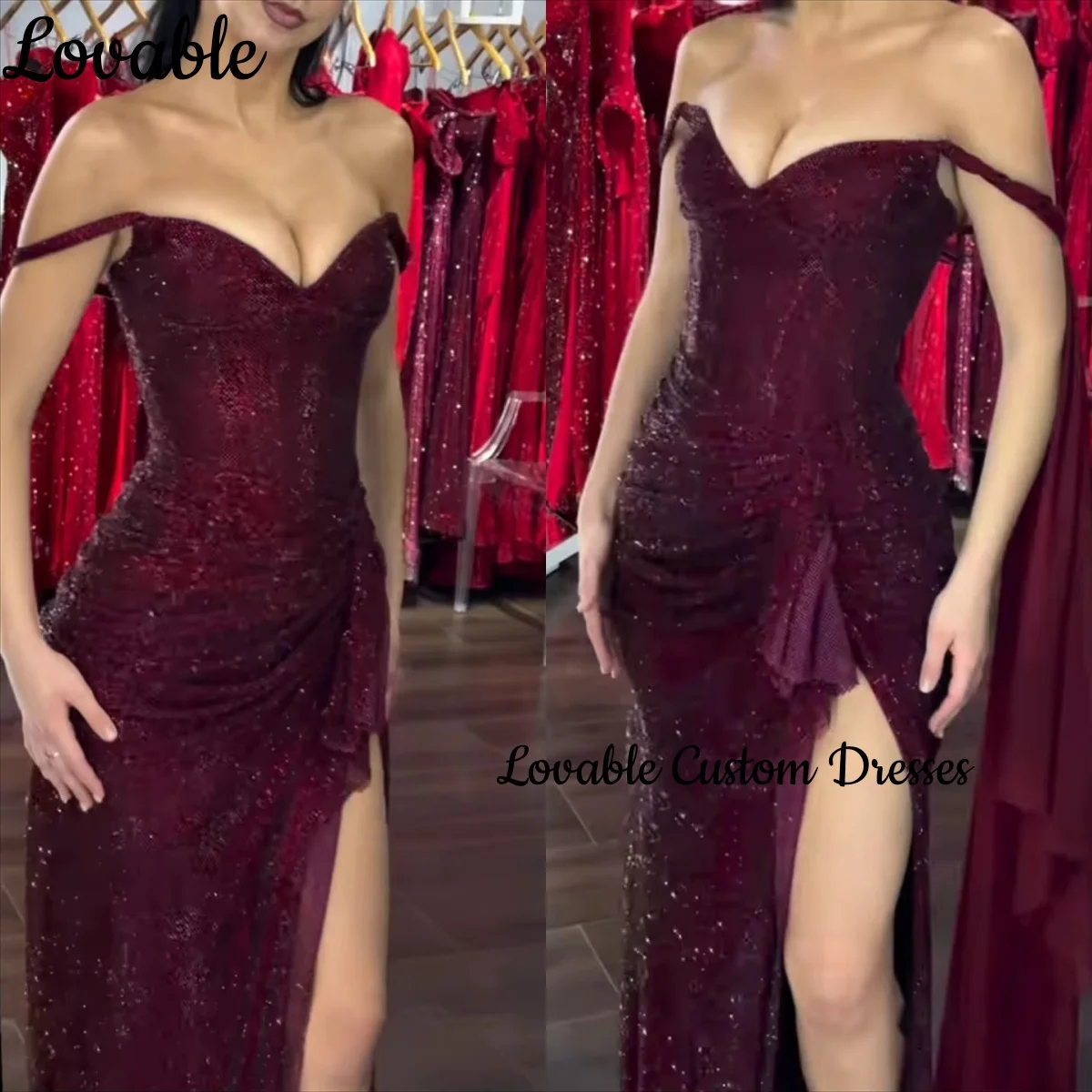 

Женские вечерние платья на заказ: А-силуэт, с разрезом, с открытыми плечами, для выпускного вечера, в пол, для свадебной вечеринки, с рюшами, на молнии