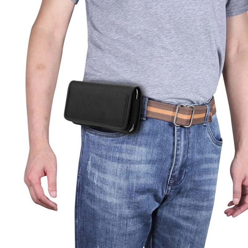 taille Vintage pour hommes, pochette téléphone en tissu Oxford, ceinture Sport, ceinture hanche, étui pour