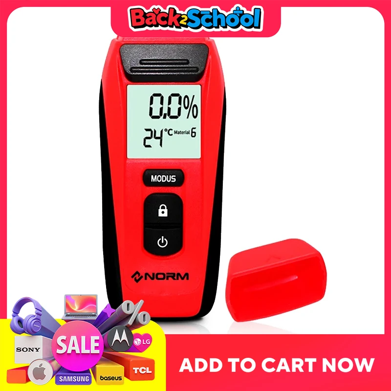 

Norm Portable Digital Wood Moisture Meter Two Pins Hot Humidity Tester 0.5 percent Accuracy Hygrometer Timber Damp Detector