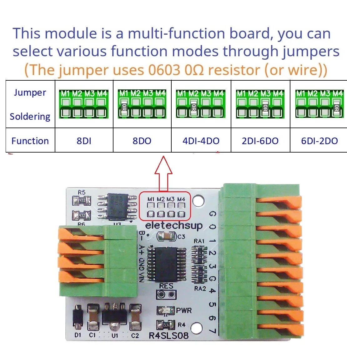 8-Channel RS485 Modbus RTU Digital IO Module Data Acquisition Card 141R Spring Terminal Block DC 6-25V Industrial Automation