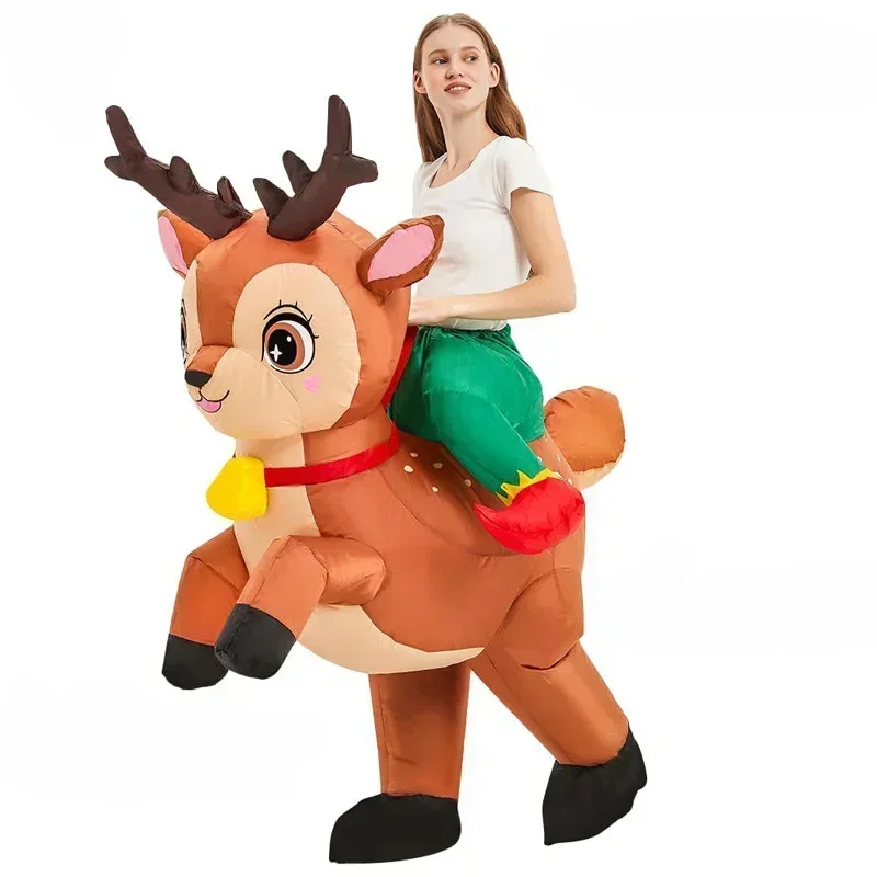 Christmas New Year Party Atmosphere Props Inflatable Costume Adult Role Playing Cartoon Mascot Cute Inflatable Reindeer Costume