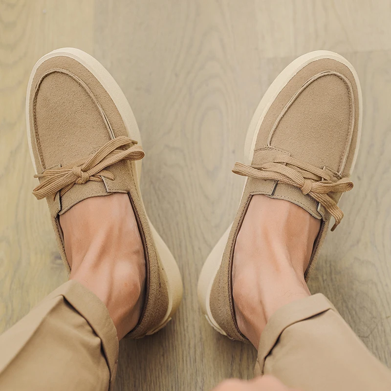 خيارات متعددة الألوان على الطراز القديم للرجال، لون خالص، سهلة الارتداء، مريحة، ناعمة، كعب مسطح، أحذية بدون كعب للمشي منخفضة الأعلى #6