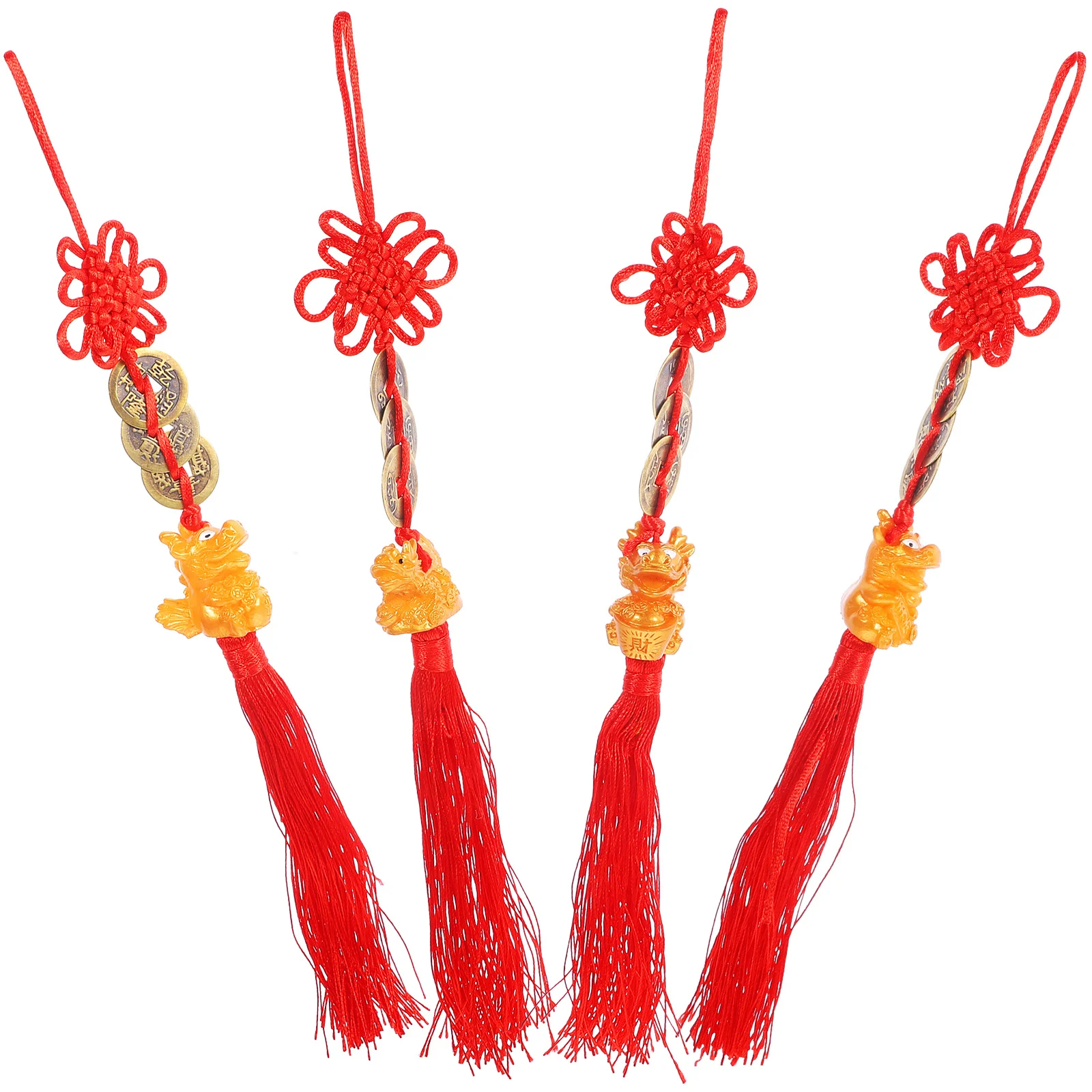 

4Pcs Chinese Style Pendants New Year Gifts Spring Festival Supplies Festive Decor Tassel Ornament New Year's Gifts