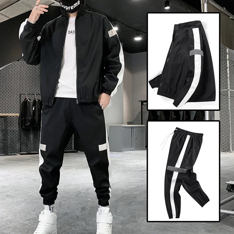 

Maxbarley 2022 Men's Set Spring Autumn Man Sportswear 2 Piece Sets Sports Suit Jacket+Pant Sweatsuit Male Tracksuit Asia Size