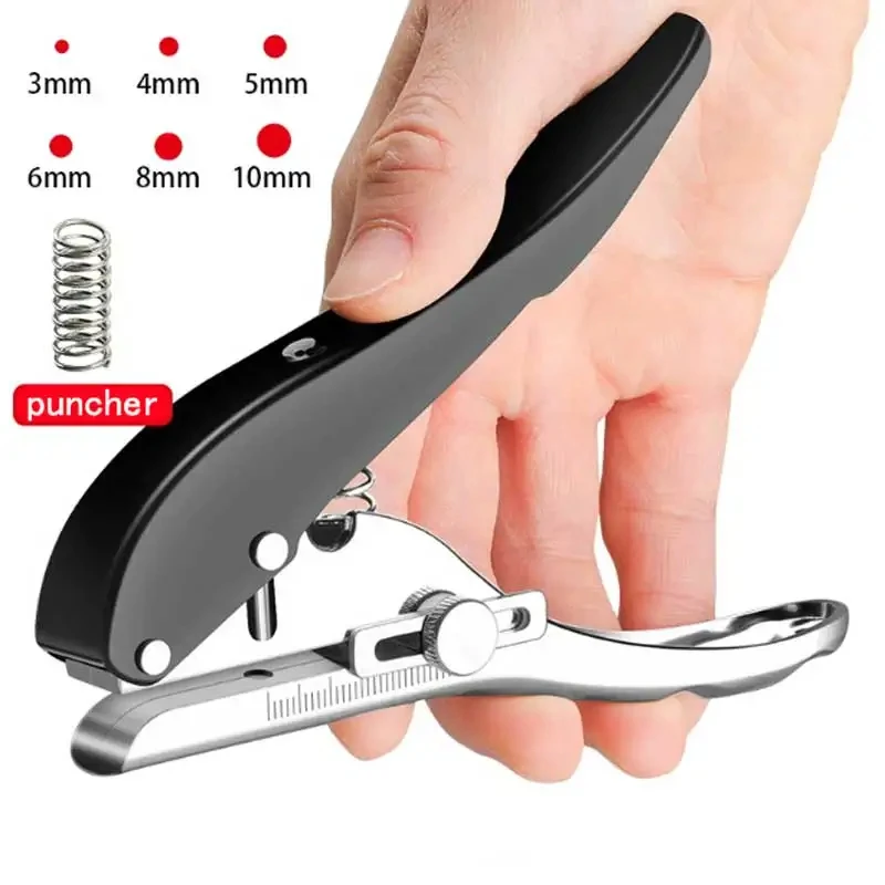Punching Machine DIY Hole Portable Punching Detection Book Page Stitcher 3/4/6/8/10 MM Hole Punching Tool Paper Plastics Card