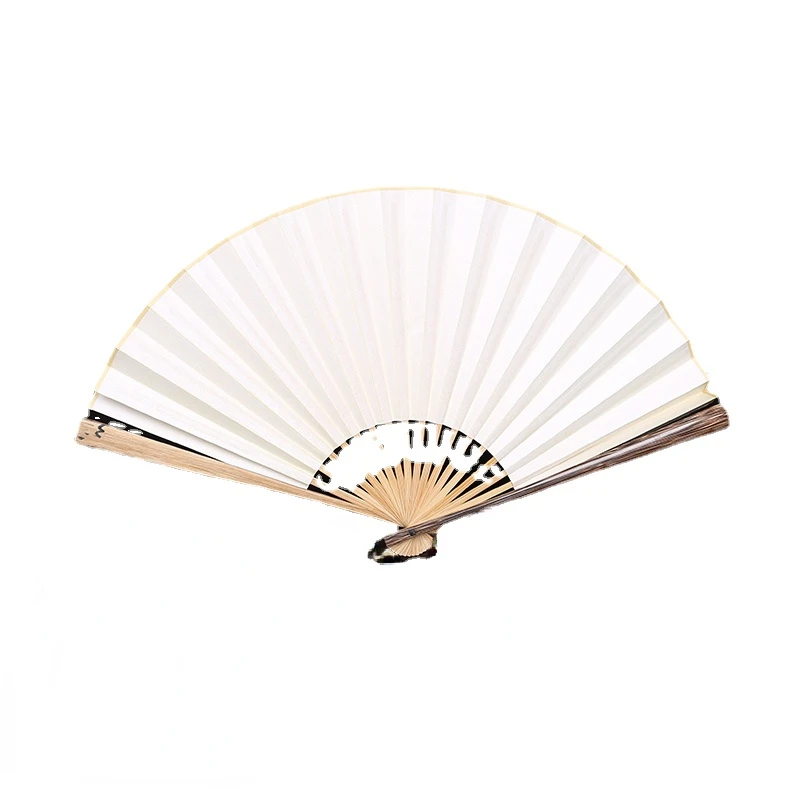 

7-Inch 9.5-Inch Bamboo Palm Folding Fan Handmade Fan Frame Peach Silk Bamboo Xuan Paper Su Gong Fan Surface Golden Silk