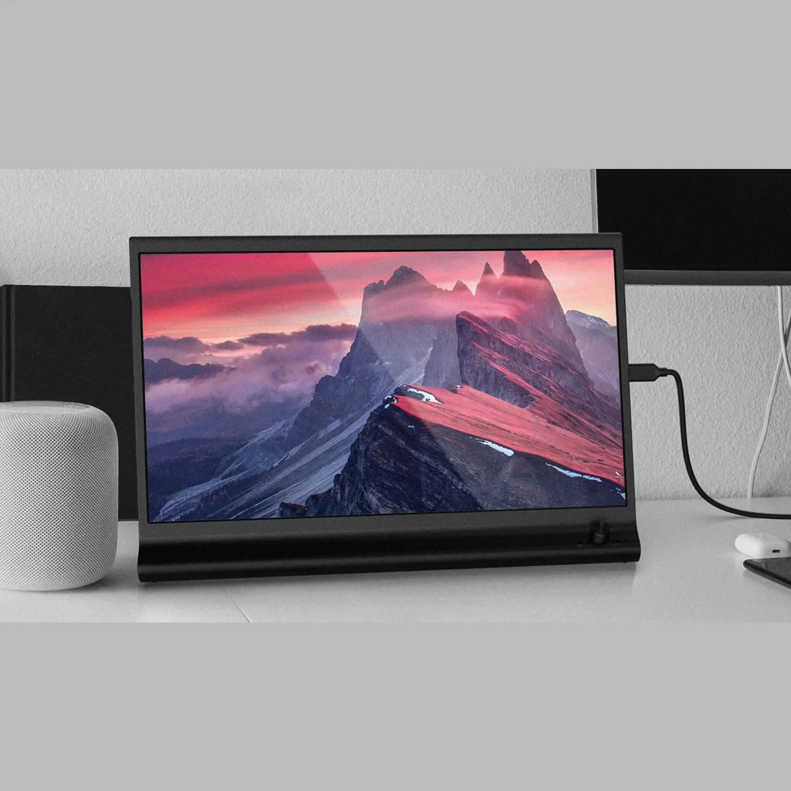 Monitor portatile Dispositivo di visualizzazione a colori reali Monitor da viaggio sottile da 15,6 pollici per laptop PC Tablet Uffici Home Media Indoor