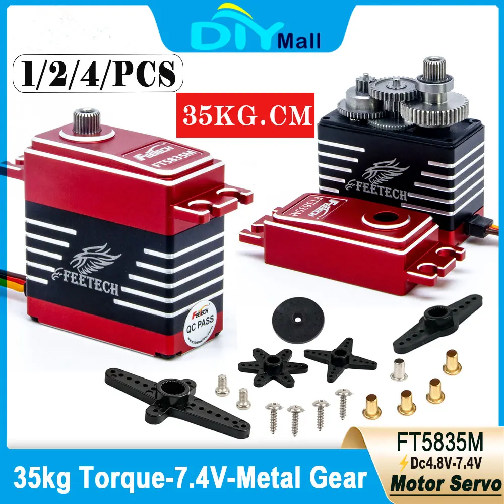 

Feetech FT5835M 7.4V 35kg High-Torque Digital Servo Metal Gear 180° Fast Speed for RC Baja Car Boat Robot Arm DIY Model